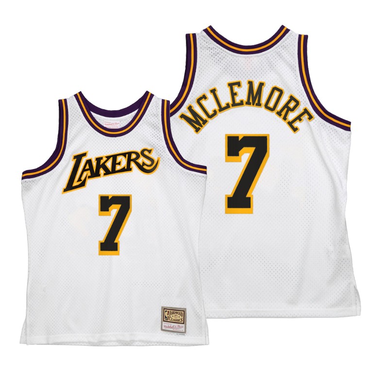Men's Los Angeles Lakers Ben McLemore #7 NBA Hardwood Classics Reload 2.0 White Basketball Jersey FCI1383VG